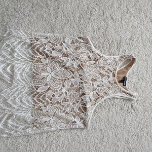 Express lace crop halter top